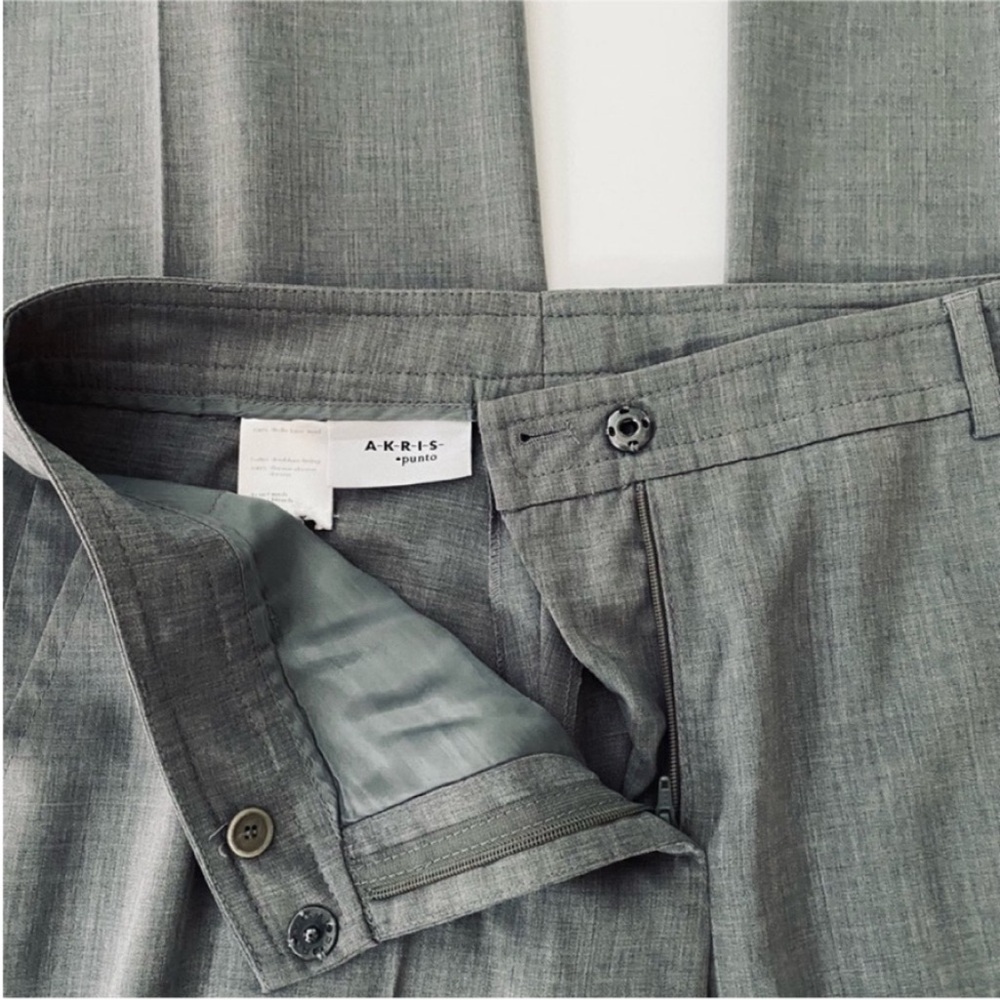 Akris Punto Women’s Pants Trousers Gray Straight Leg Stretch 100% wool size 8 - Picture 8 of 13
